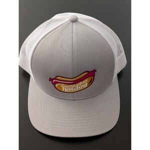Gas Station Hot Dog Logo Funny Snapback Hat OSFM Mesh Back Trucker Pacific Hats